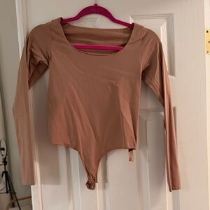 SKIMS Tan Long Sleeve Bodysuit
